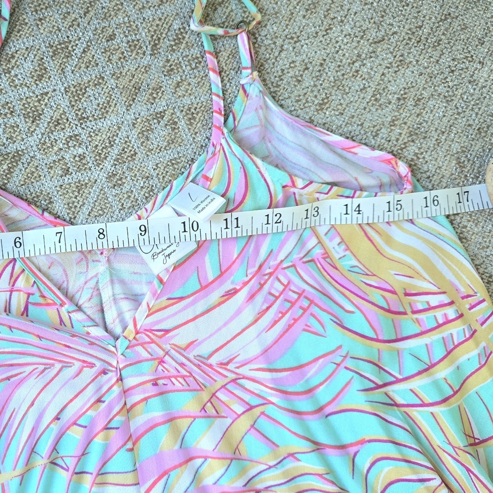Japna Asymmetrical Dress * Palm Tropical Print * Size Med/ Large * NWOT - Picture 5 of 8